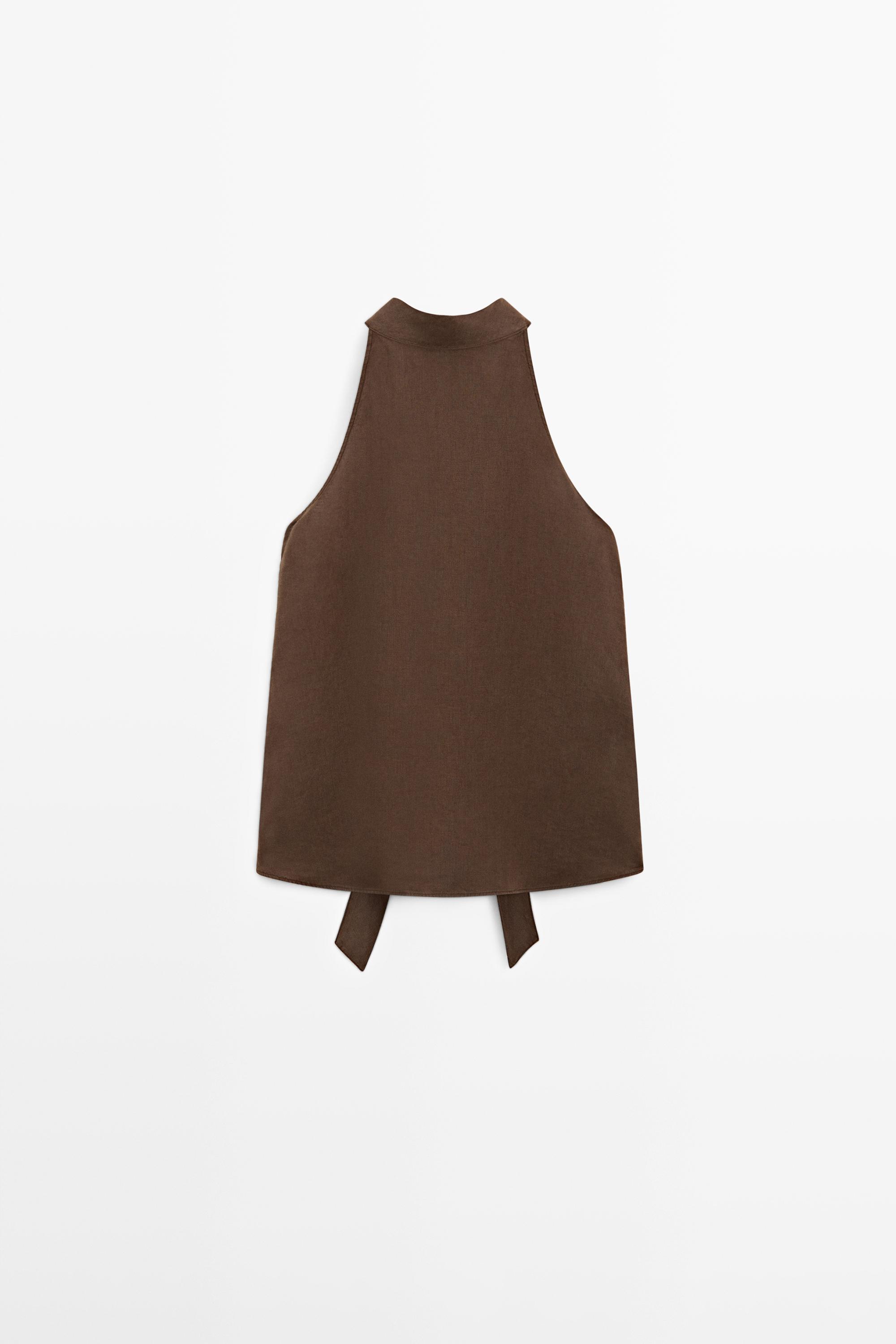 Flowing linen halter top